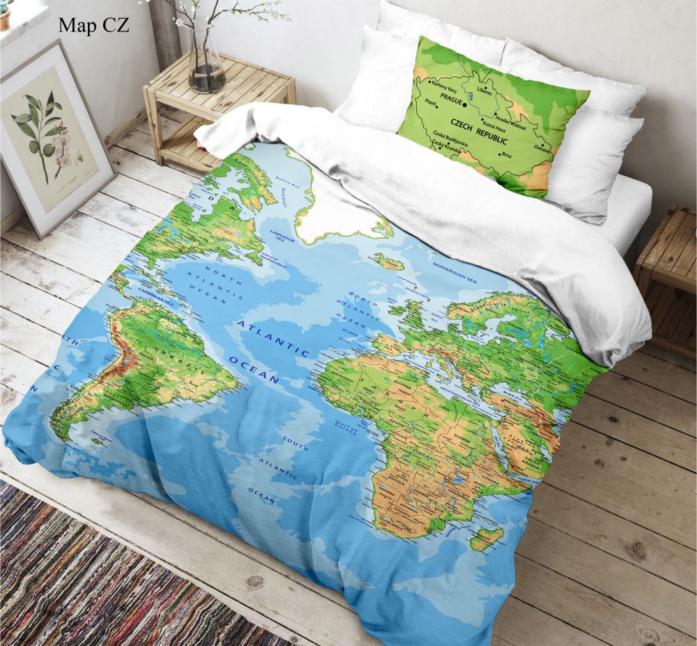 Povlečení Mapa Světa